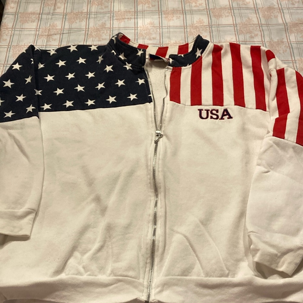 Vintage USA full zip sweatshirt, made in USA, Olympics, 80’s 90’s VTG
